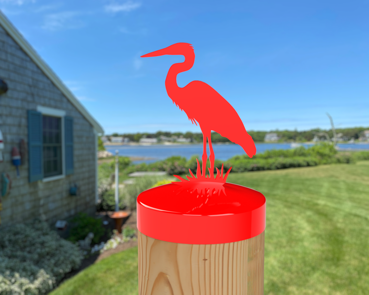 Blue Heron, Round Post Cap (4x4 Round Post Size) - Madison Iron and Wood