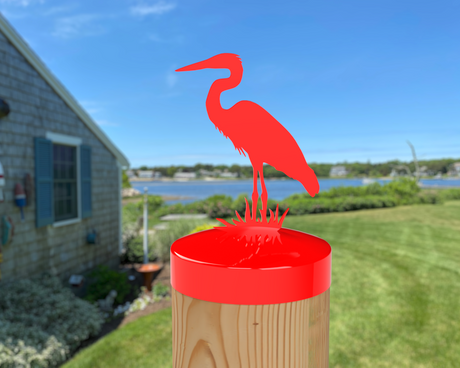 Blue Heron, Round Post Cap (4x4 Round Post Size) - Madison Iron and Wood