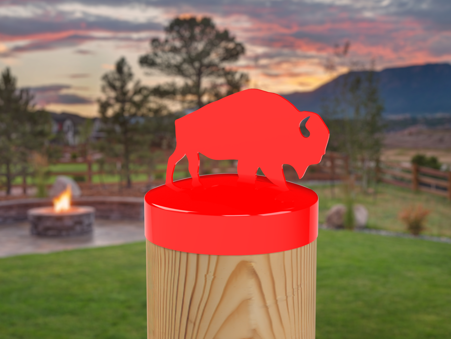 Buffalo, Round Post Cap (4x4 Round Post Size) - Madison Iron and Wood