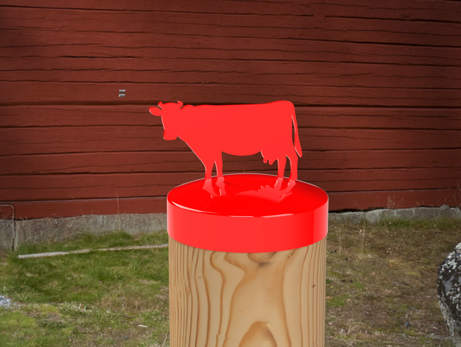 Cow, Round Post Cap (4x4 Round Post Size) - Madison Iron and Wood