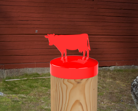 Cow, Round Post Cap (4x4 Round Post Size) - Madison Iron and Wood