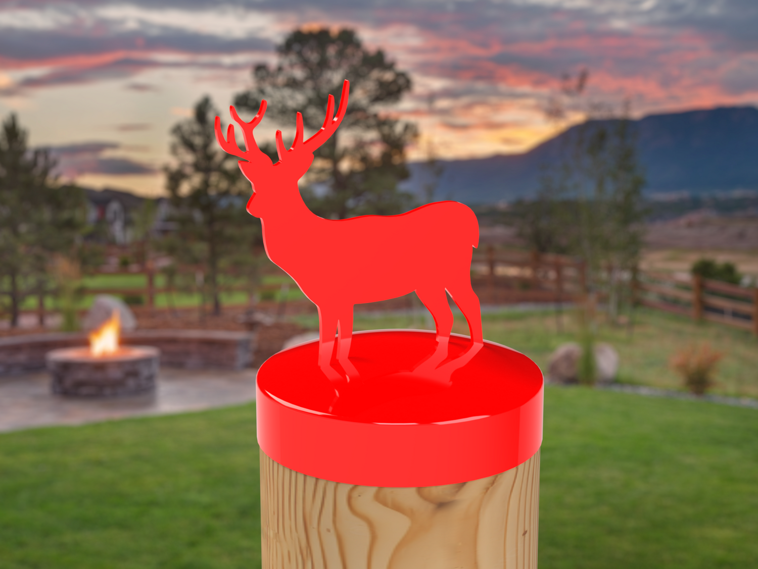 Deer, Round Post Cap (4x4 Round Post Size) - Madison Iron and Wood