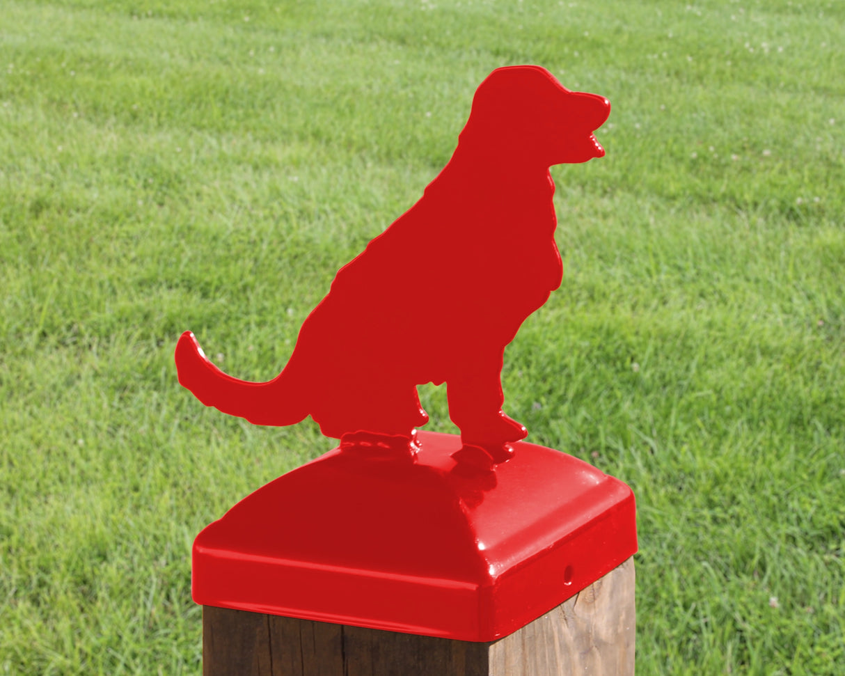 6X6 Golden Retriever Post Cap (5.5 x 5.5 Post Size) - Madison Iron and Wood