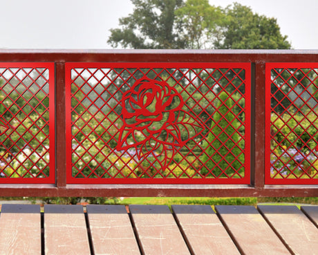 80"x30" - Rose Fence/Gate Panel Insert - Madison Iron and Wood