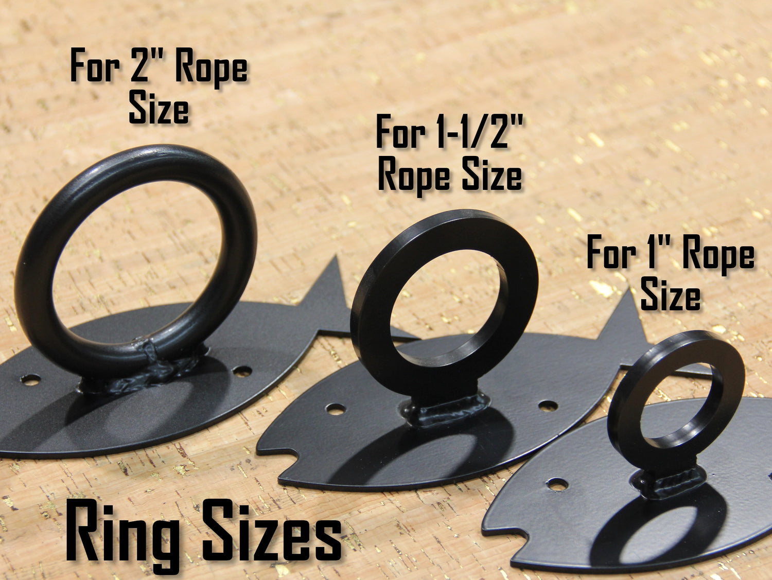 Fleur De Lis Nautical Rope Ring, String Light holder (3 sizes available) - Madison Iron and Wood