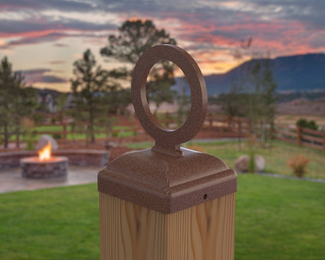 Nautical Rope Ring Fence Post Cap (Multiple Post Sizes Available) - Madison Iron and Wood