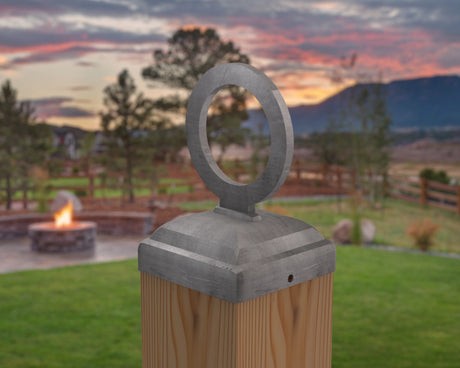 Nautical Rope Ring Fence Post Cap (Multiple Post Sizes Available) - Madison Iron and Wood