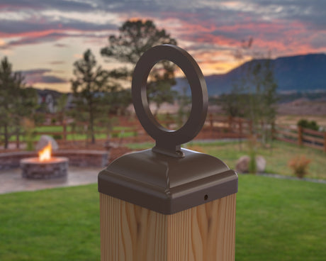Nautical Rope Ring Fence Post Cap (Multiple Post Sizes Available) - Madison Iron and Wood
