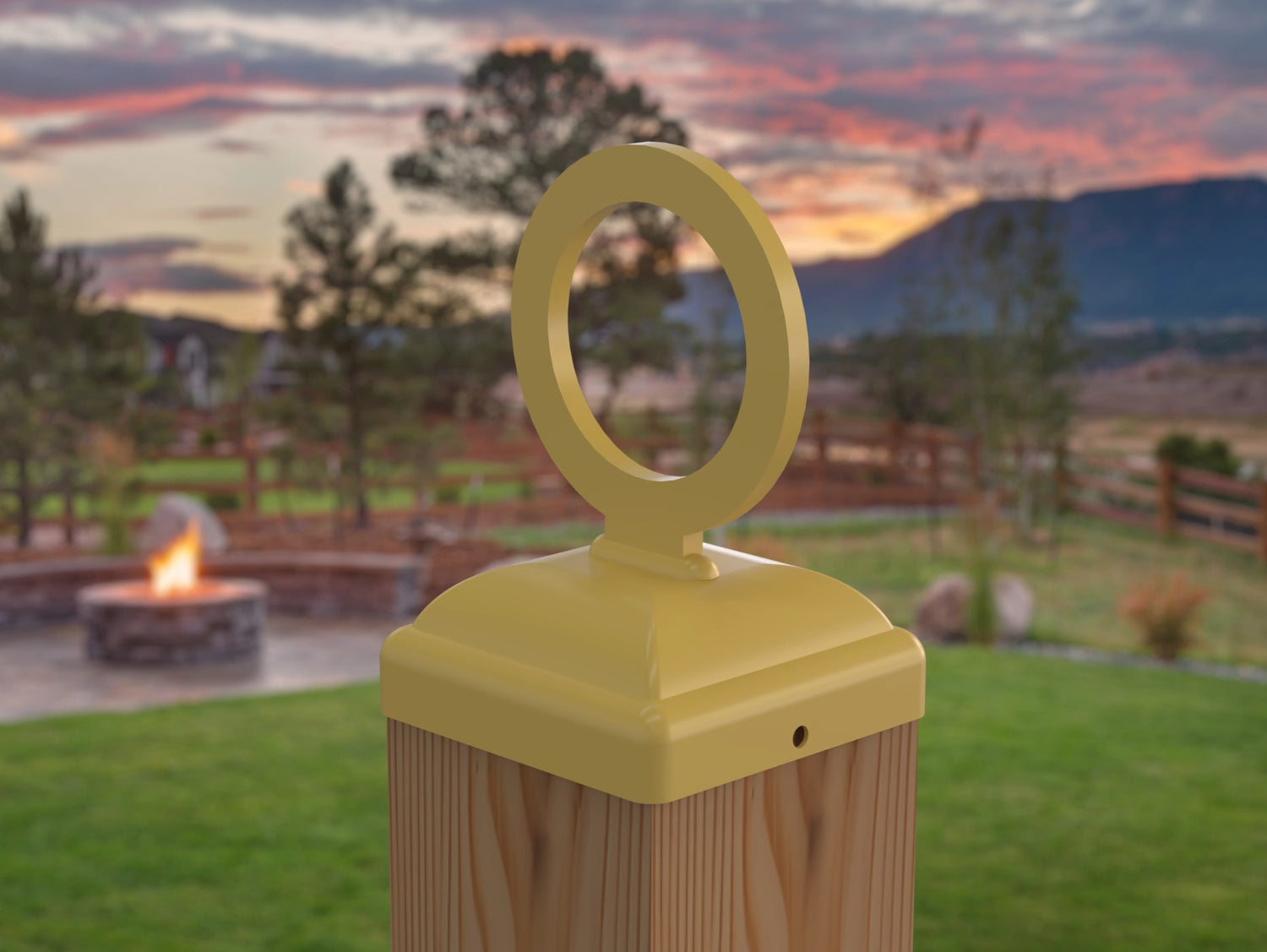 Nautical Rope Ring Fence Post Cap (Multiple Post Sizes Available) - Madison Iron and Wood