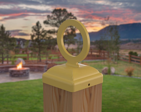 Nautical Rope Ring Fence Post Cap (Multiple Post Sizes Available) - Madison Iron and Wood