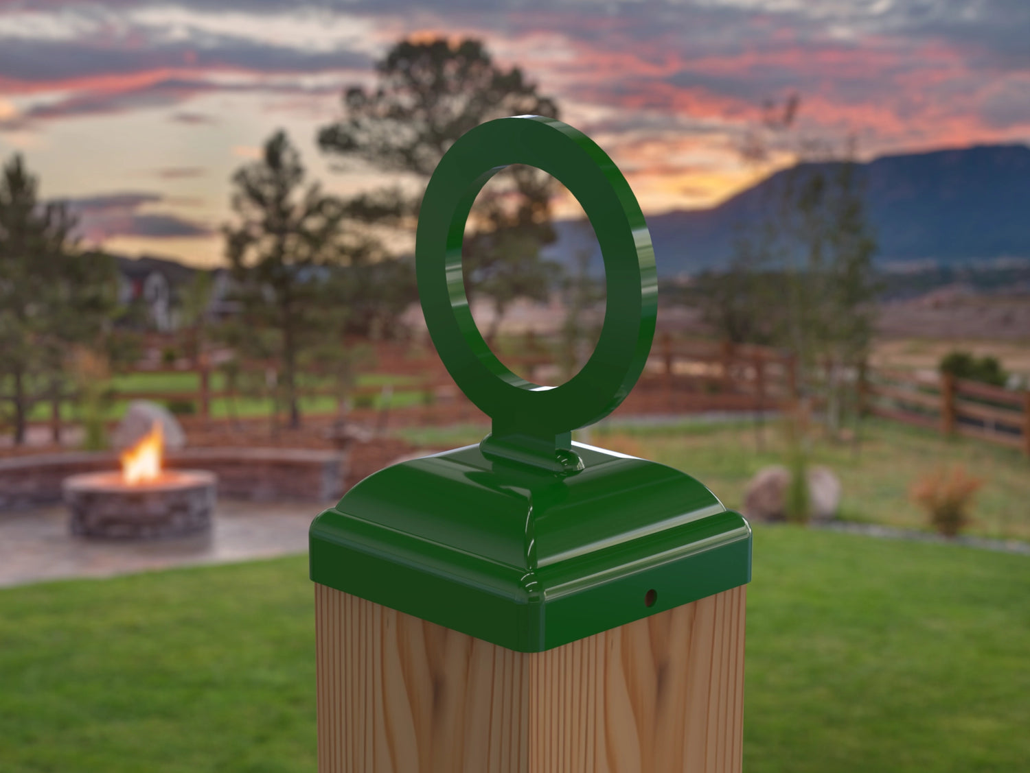 Nautical Rope Ring Fence Post Cap (Multiple Post Sizes Available) - Madison Iron and Wood