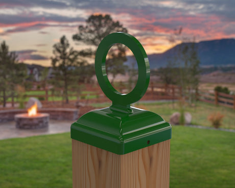 Nautical Rope Ring Fence Post Cap (Multiple Post Sizes Available) - Madison Iron and Wood