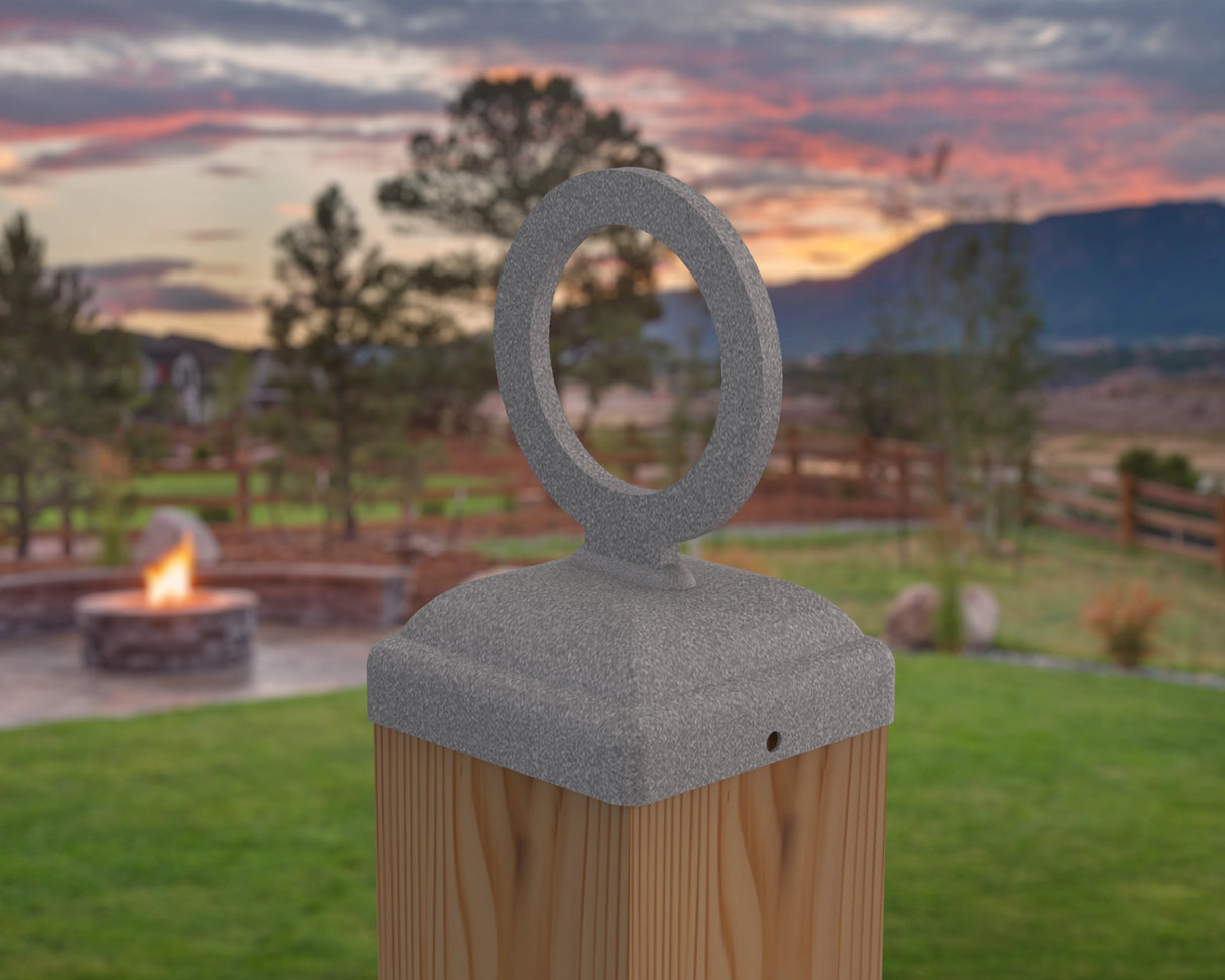 Nautical Rope Ring Fence Post Cap (Multiple Post Sizes Available) - Madison Iron and Wood