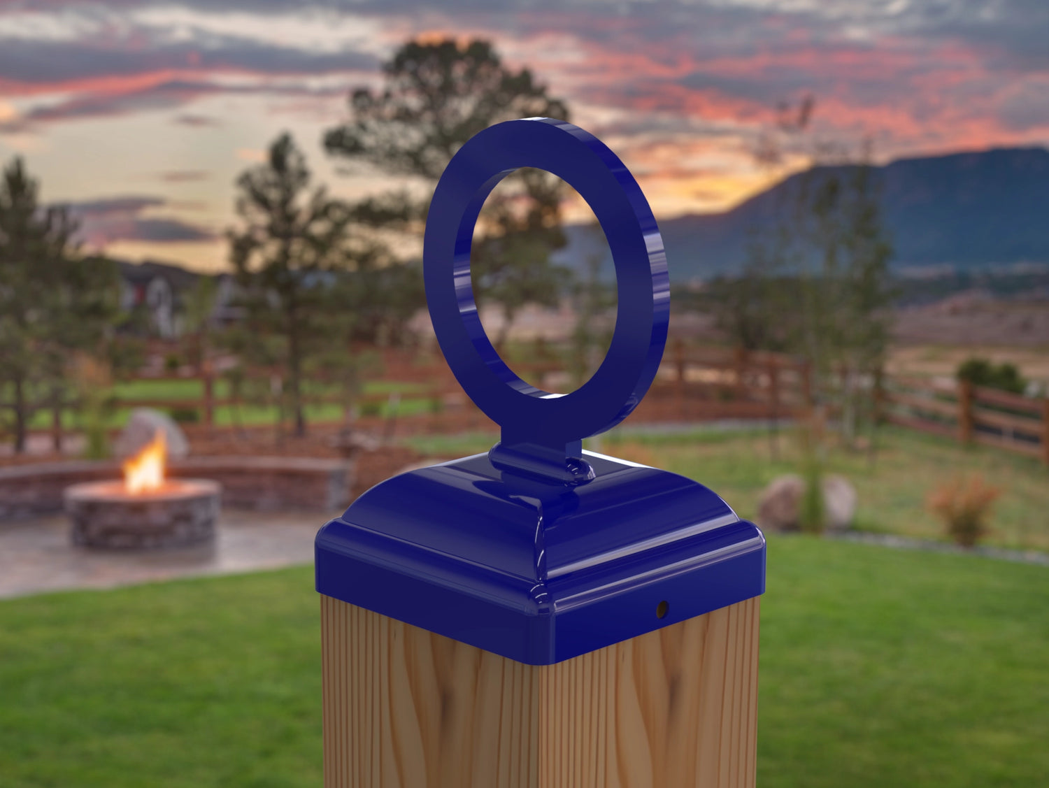Nautical Rope Ring Fence Post Cap (Multiple Post Sizes Available) - Madison Iron and Wood