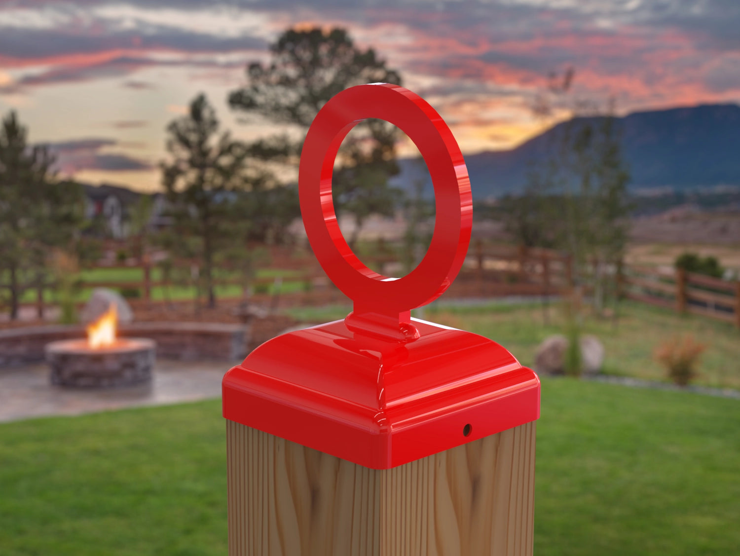 Nautical Rope Ring Fence Post Cap (Multiple Post Sizes Available) - Madison Iron and Wood