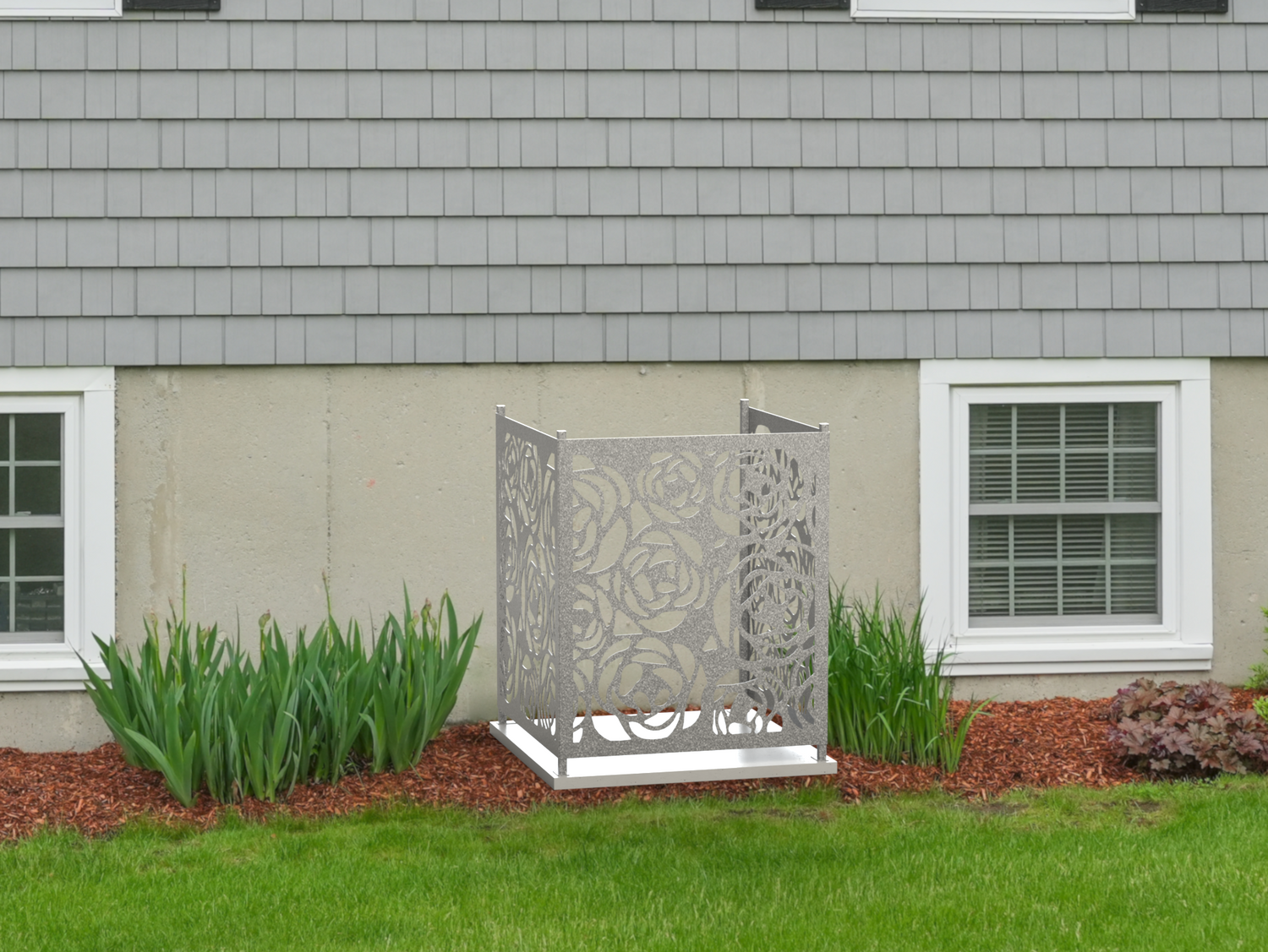 Rose Design AC Unit Cover - Multiple Sizes - Madison Iron and Wood