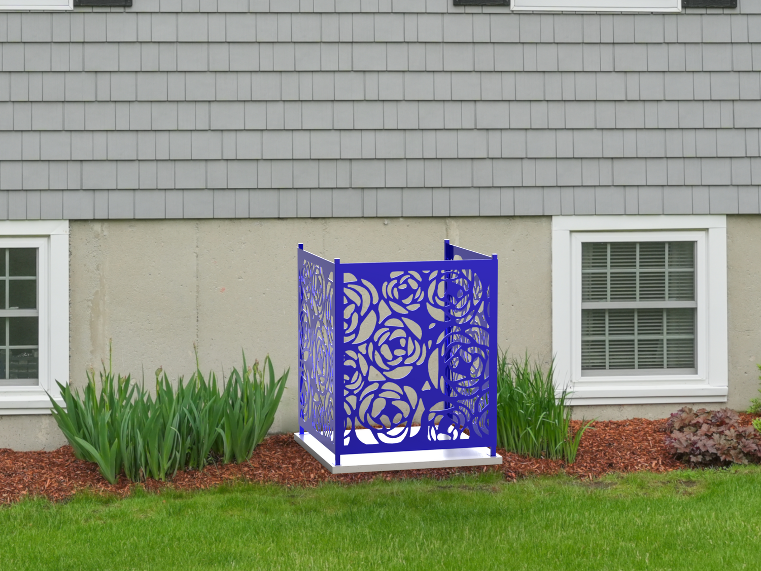 Rose Design AC Unit Cover - Multiple Sizes - Madison Iron and Wood
