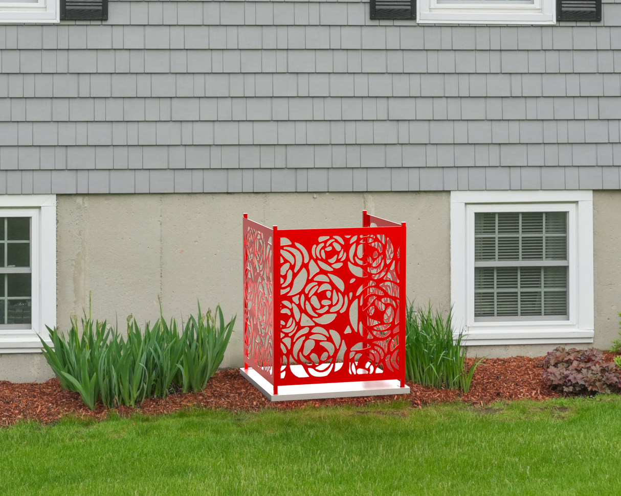 Rose Design AC Unit Cover - Multiple Sizes