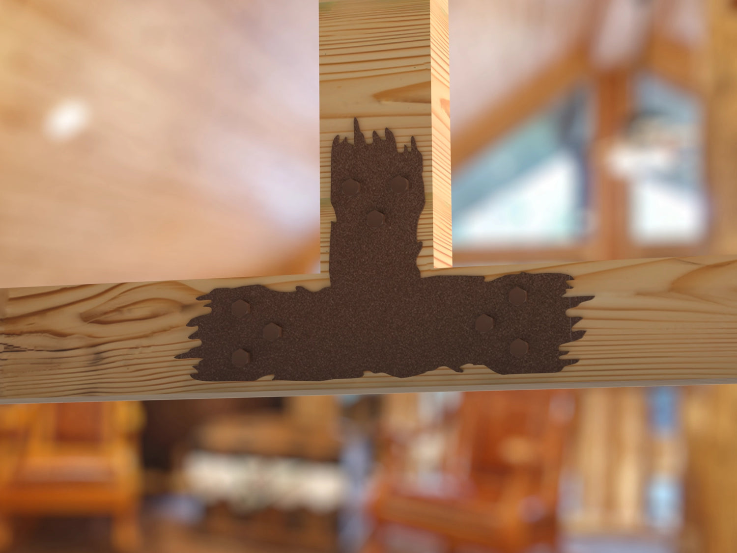 "Rough Wood" Metal Brackets For 4x4 Dimensional Lumber - Madison Iron and Wood