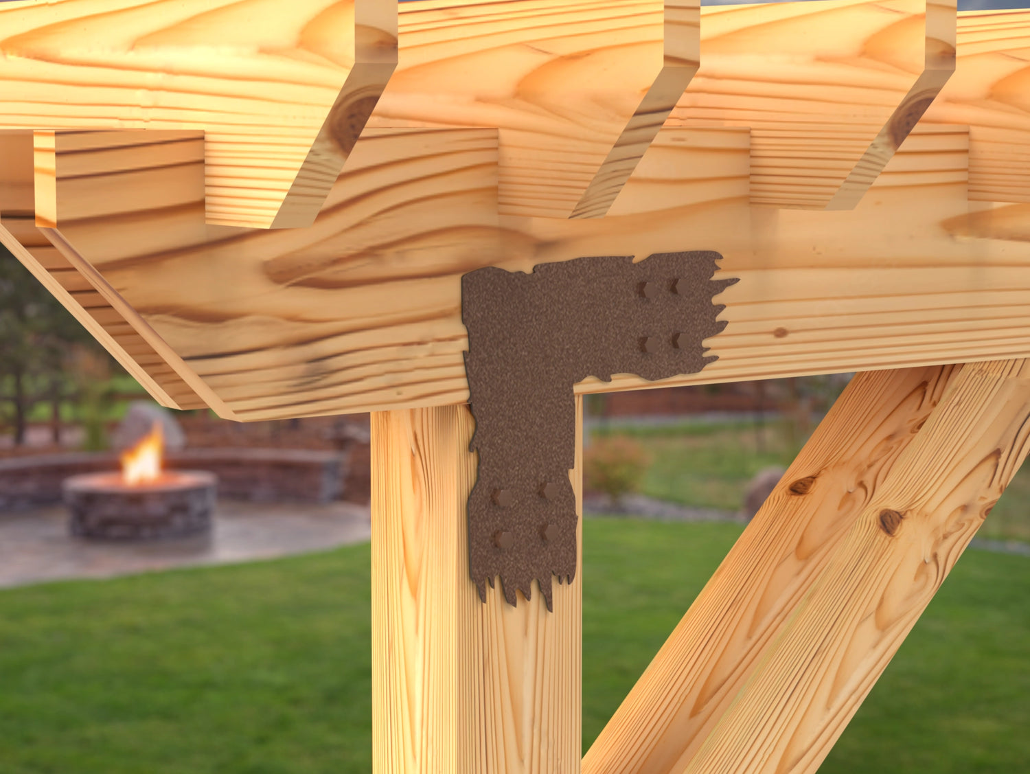 "Rough Wood" Metal Brackets For 4x4 Dimensional Lumber - Madison Iron and Wood