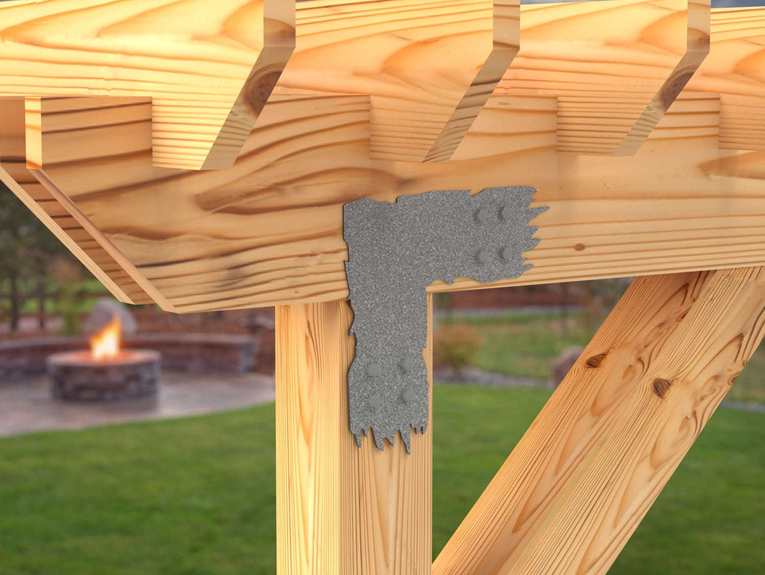 "Rough Wood" Metal Brackets For 4x4 Dimensional Lumber - Madison Iron and Wood