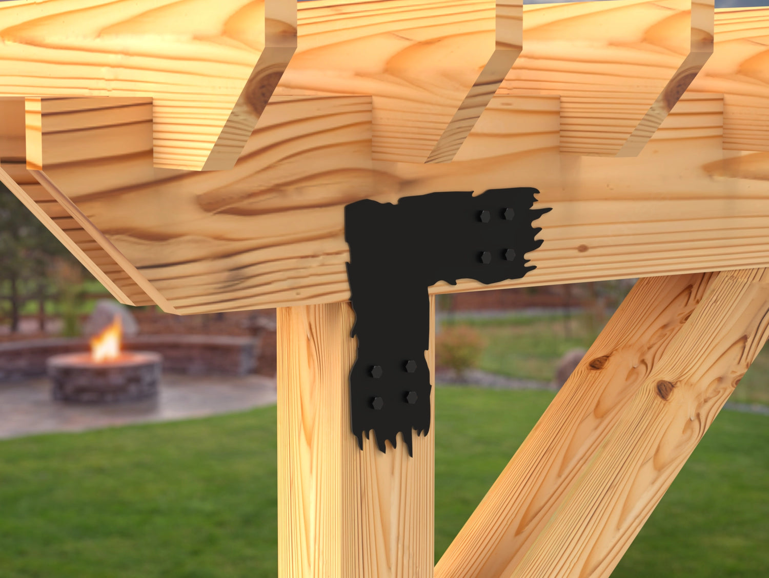 "Rough Wood" Metal Brackets For 4x4 Dimensional Lumber - Madison Iron and Wood