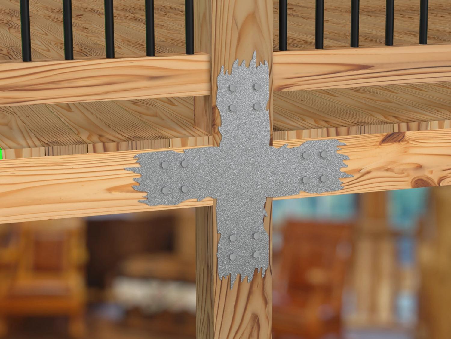 "Rough Wood" Metal Brackets For 4x4 Dimensional Lumber - Madison Iron and Wood