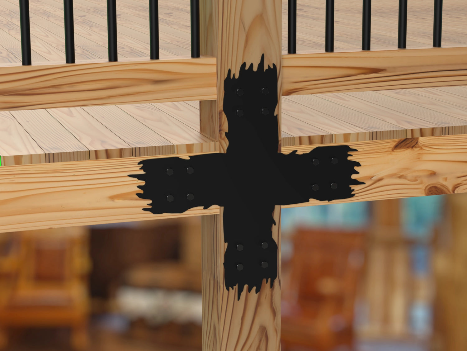 "Rough Wood" Metal Brackets For 4x4 Dimensional Lumber - Madison Iron and Wood