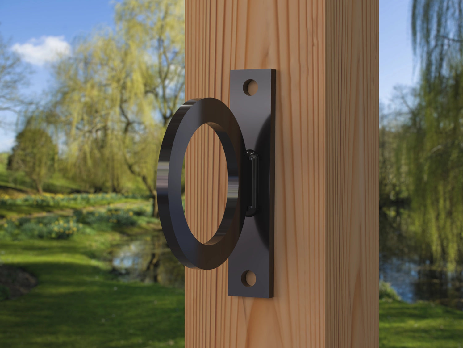 Heavy Duty Nautical Rope Ring, Narrow Body Fence Rings For Round Posts (3 sizes available) - Madison Iron and Wood