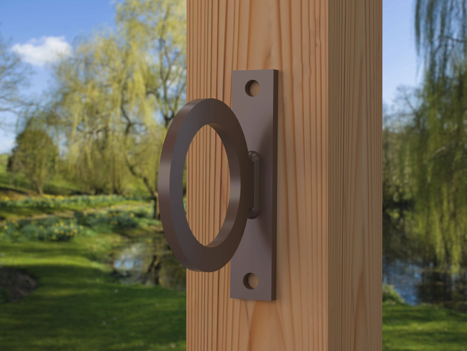 Heavy Duty Nautical Rope Ring, Narrow Body Fence Rings For Round Posts (3 sizes available) - Madison Iron and Wood