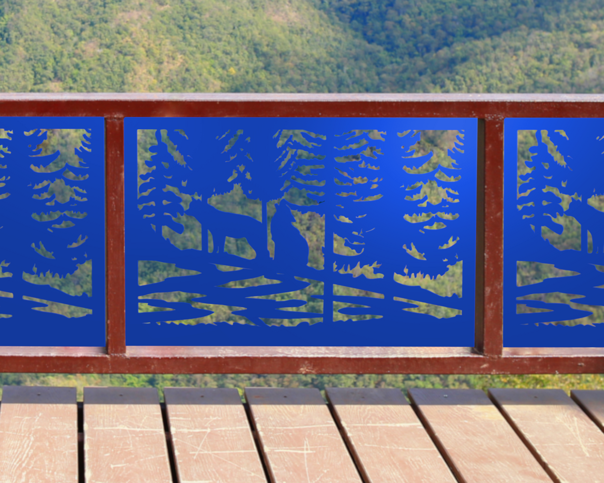 60"x30" - Wolves Howling Fence/Gate Panel Insert