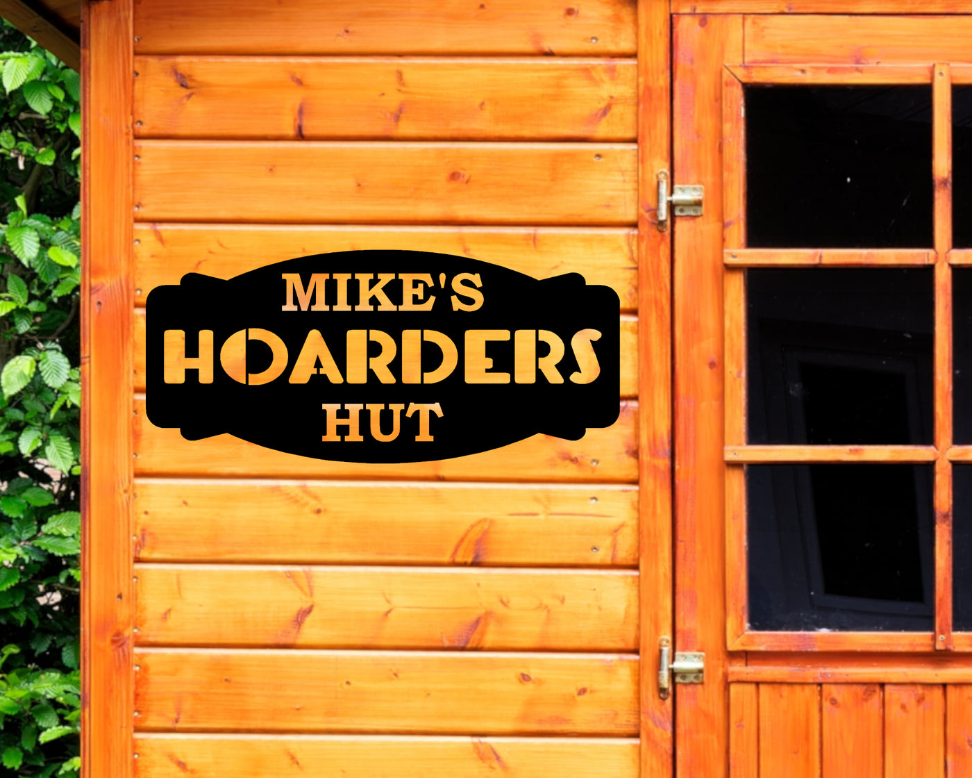 Hoarders Hut Personalized Metal Sign