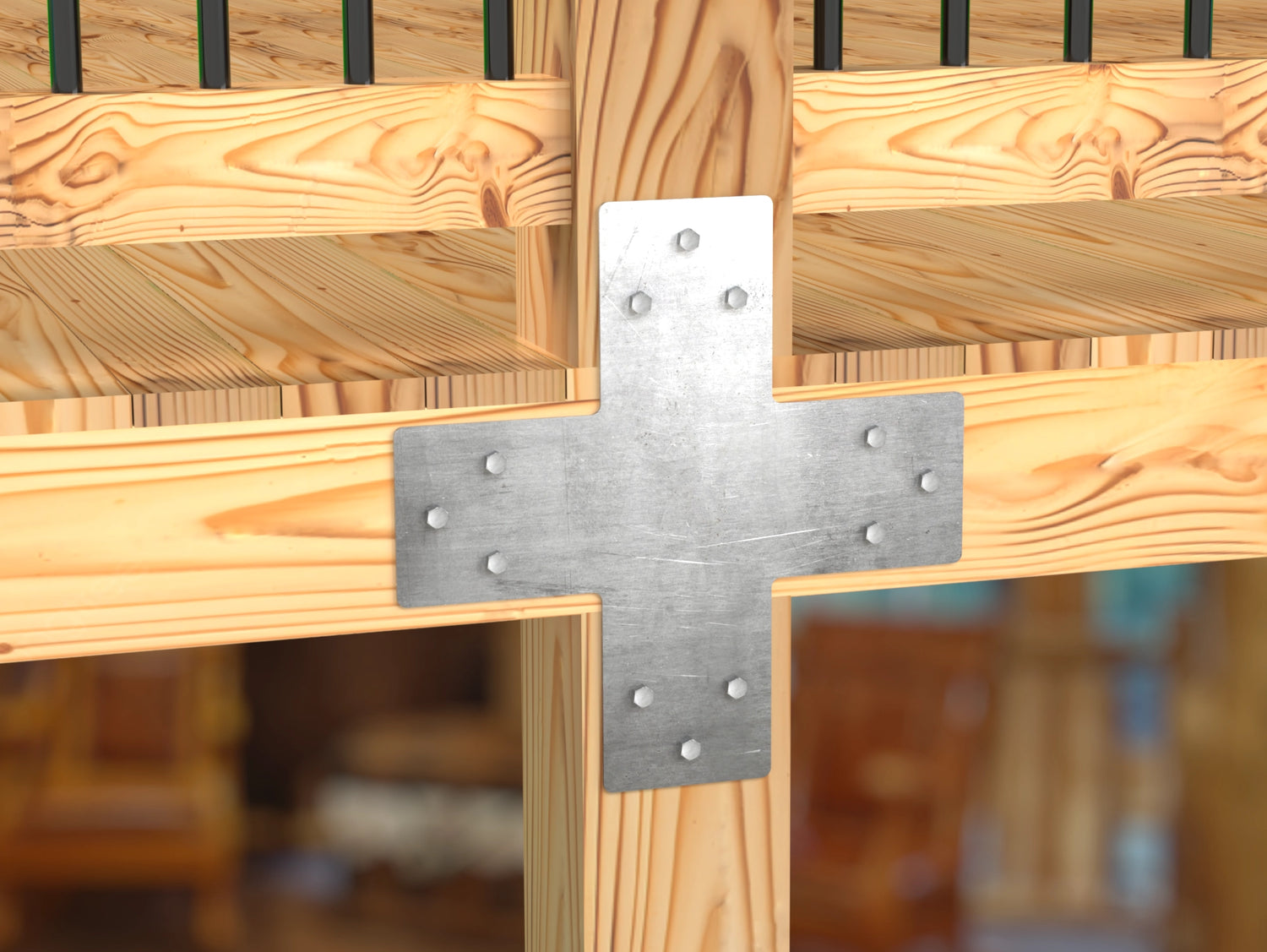 Standard Brackets for 8"x8" Dimensional Wood Post - Madison Iron and Wood