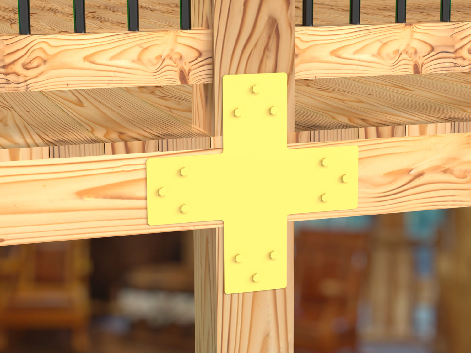 Standard Brackets for 8"x8" Dimensional Wood Post - Madison Iron and Wood