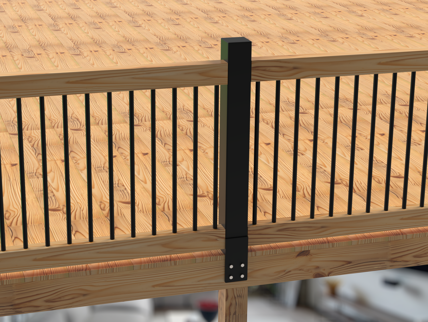 Metal Face Mounted Fence Post - Railing Post - Madison Iron and Wood