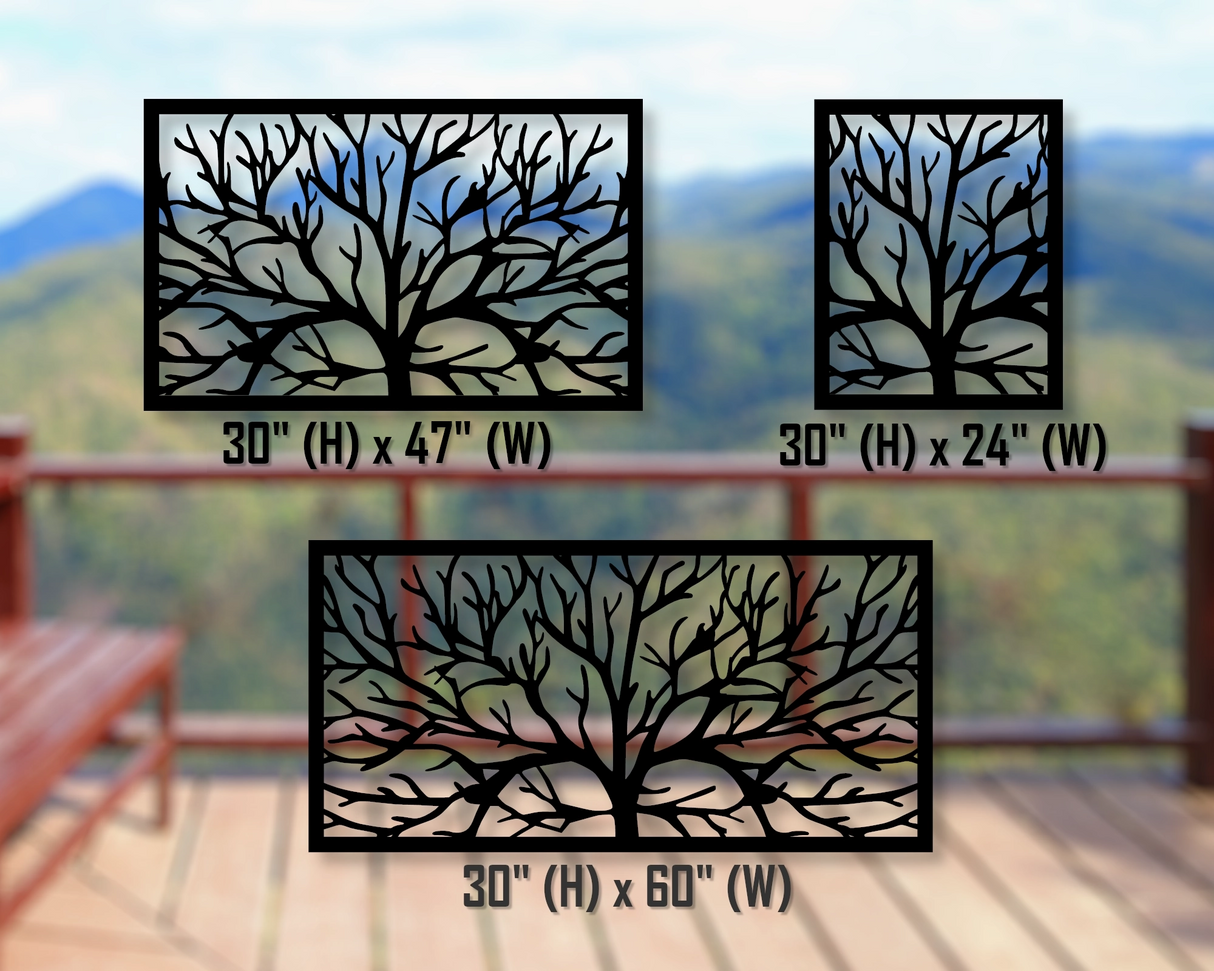 80"x30" - Bare Tree Fence/Gate Panel Insert - Madison Iron and Wood