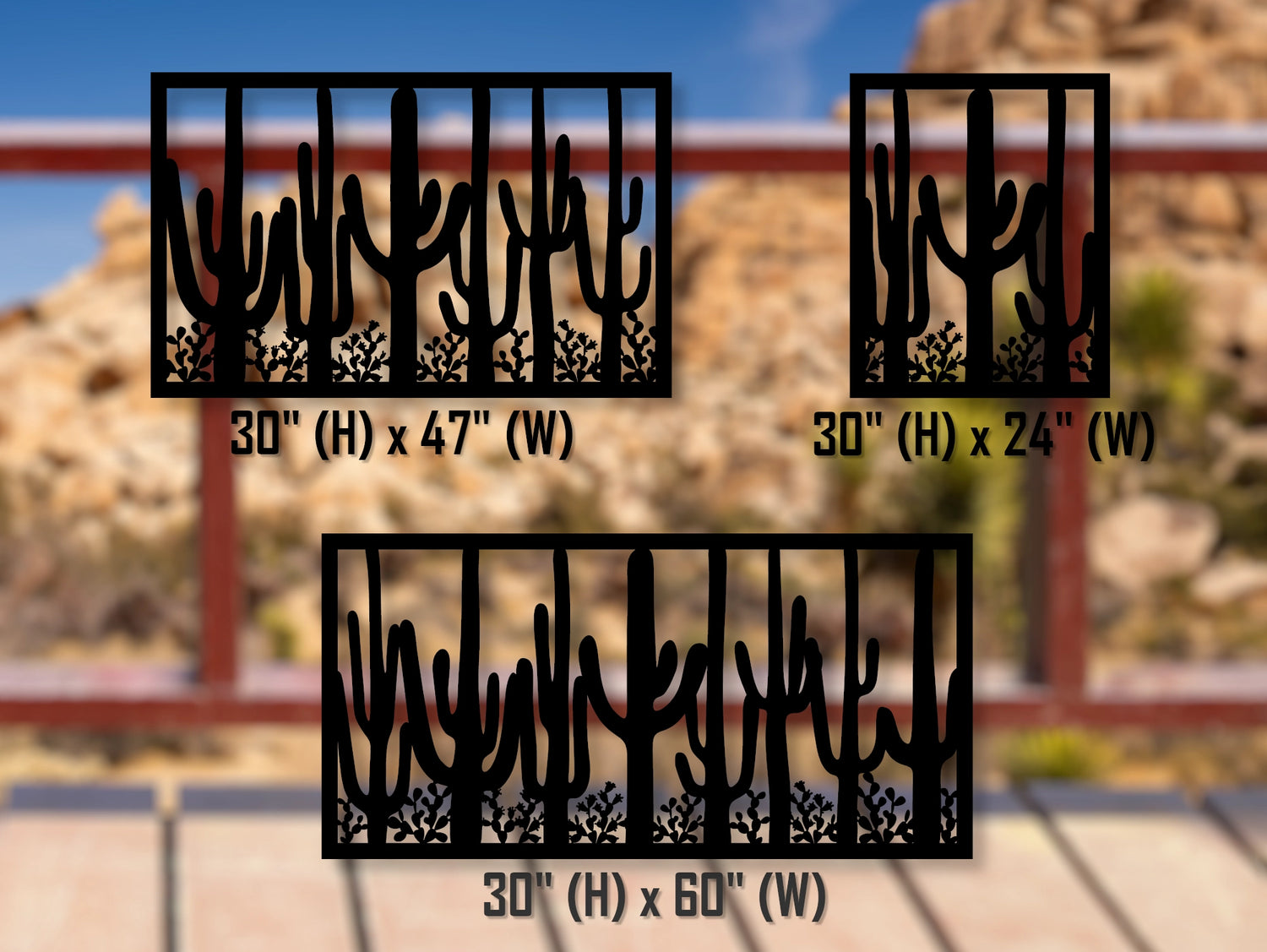 80"x30" - Saguaro National Park Fence/Gate Panel Insert - Madison Iron and Wood