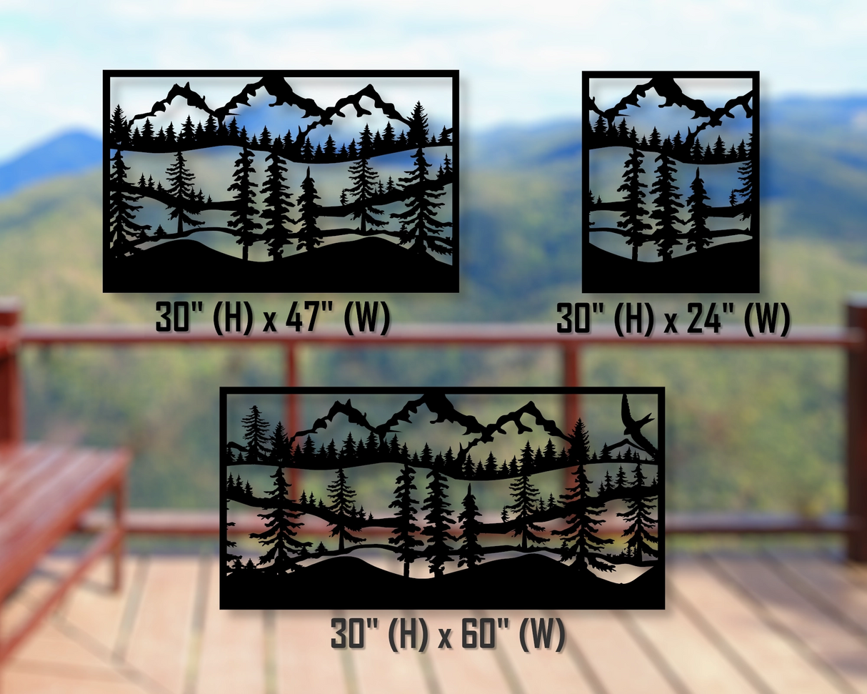 Mountain Landscape Fence/Gate Panel Insert