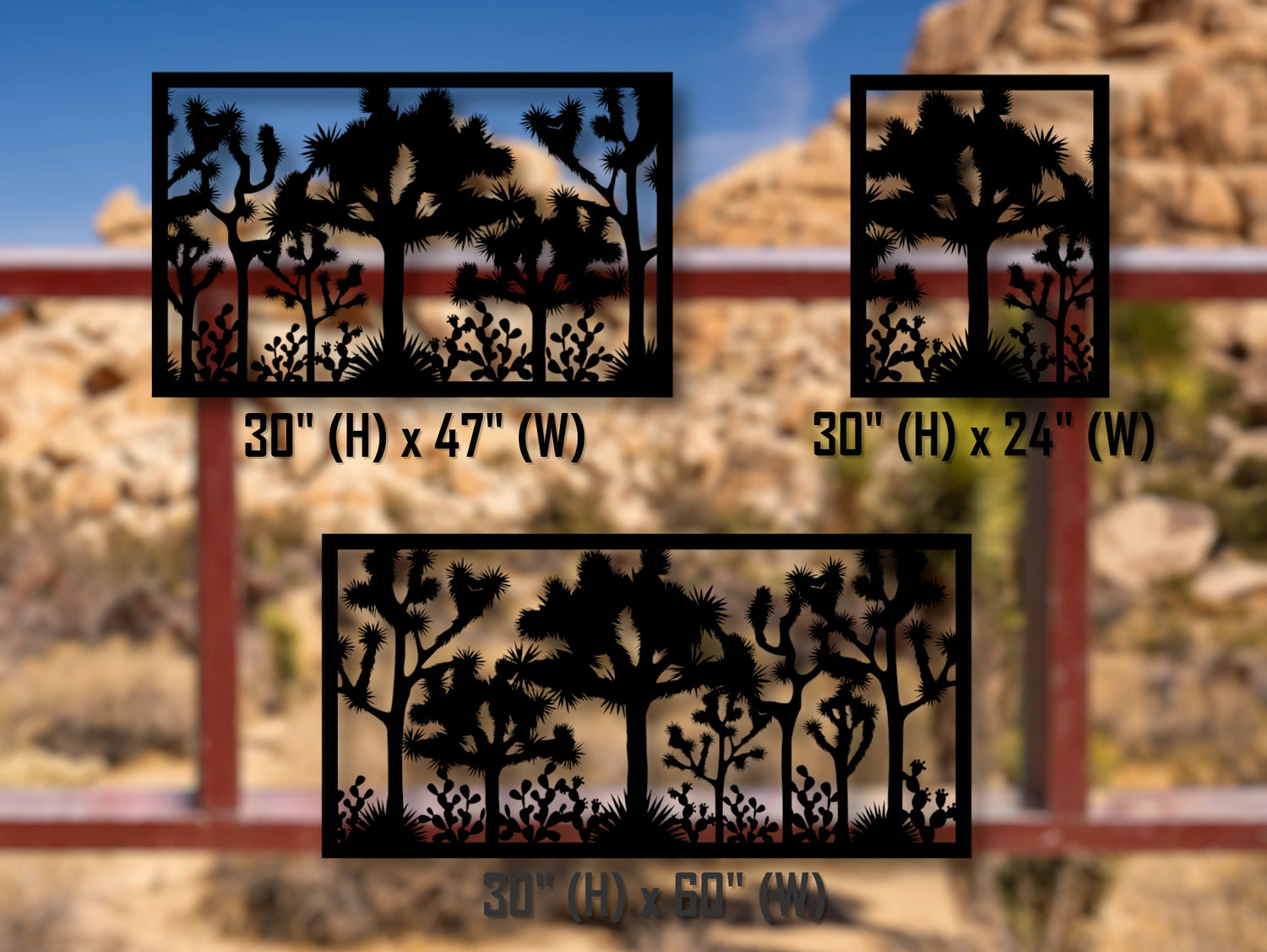 80"x30" - Joshua Tree National Park Fence/Gate Panel Insert - Madison Iron and Wood