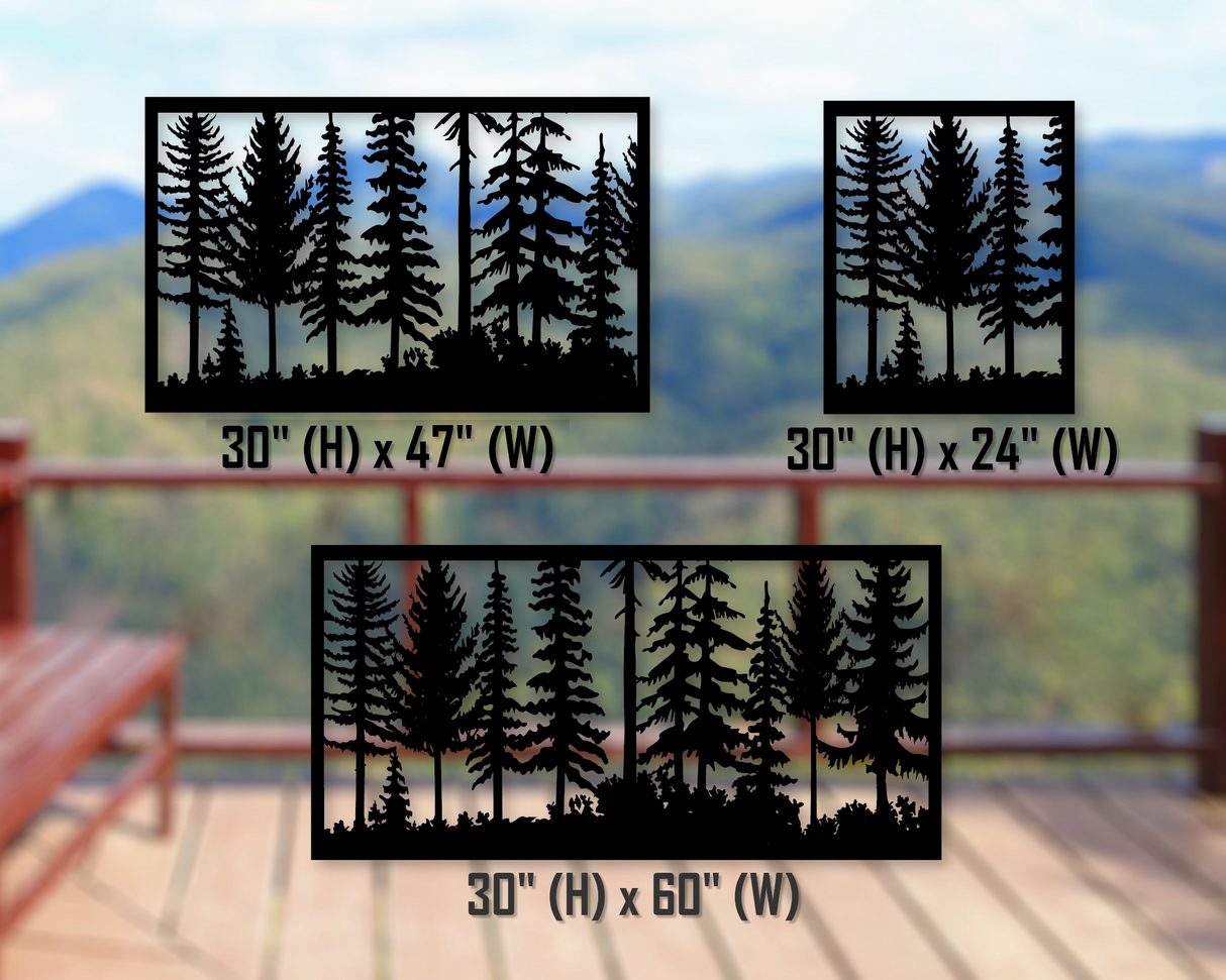 80"x30" - Forest Landscape Fence/Gate Panel Insert - Madison Iron and Wood