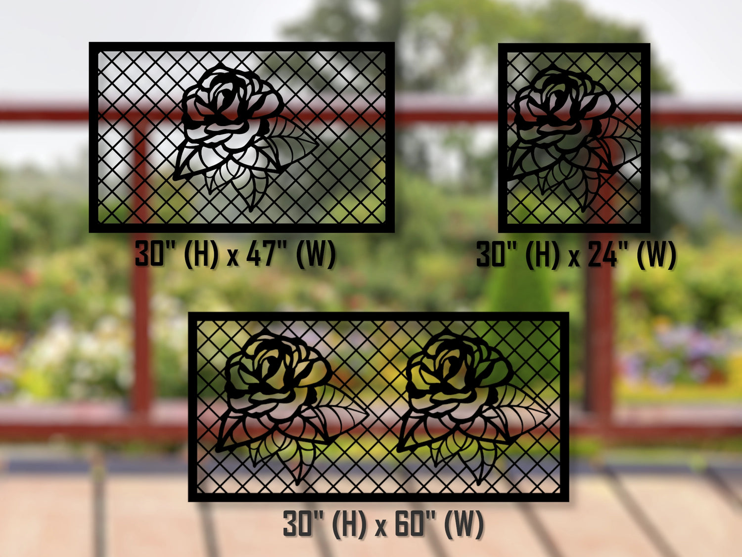 80"x30" - Rose Fence/Gate Panel Insert - Madison Iron and Wood