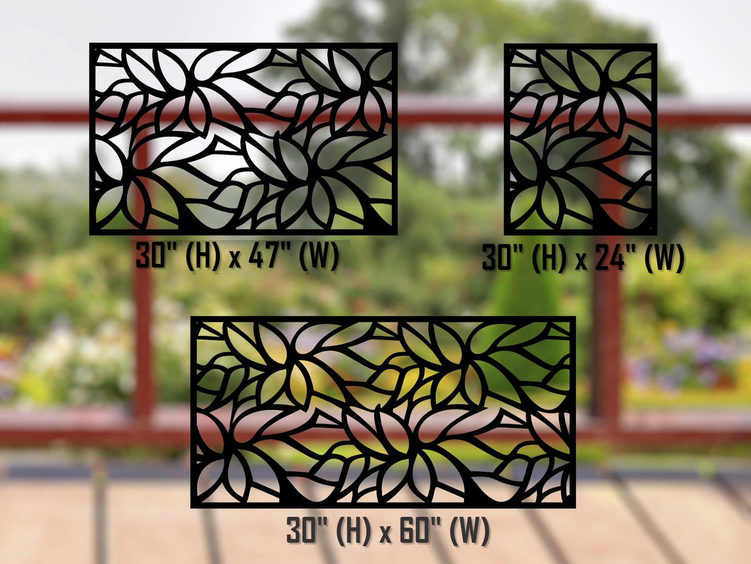 80"x30" - Leaf Pattern Fence/Gate Panel Insert - Madison Iron and Wood