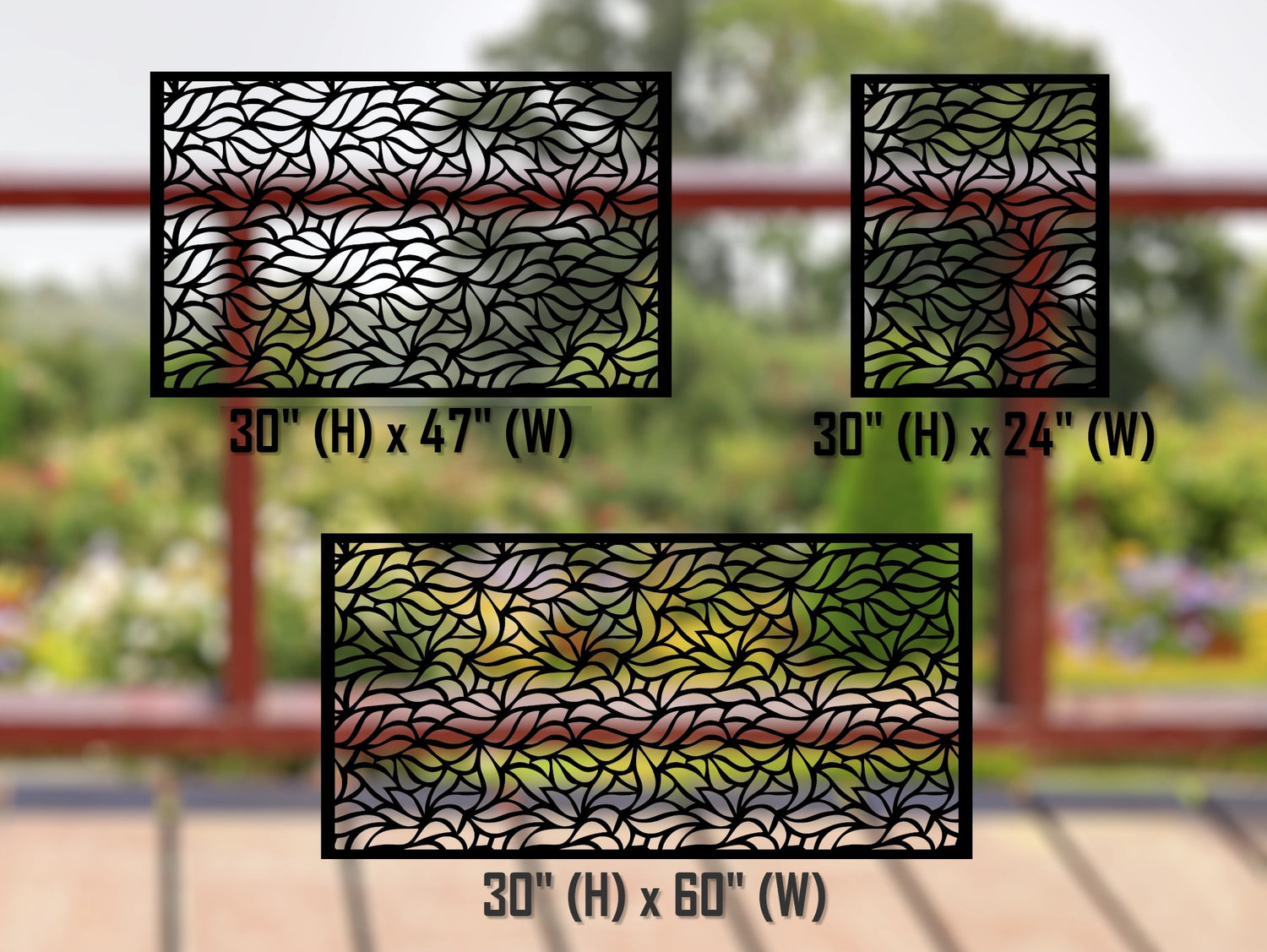 80"x30" - Garden Leaves Fence/Gate Panel Insert - Madison Iron and Wood