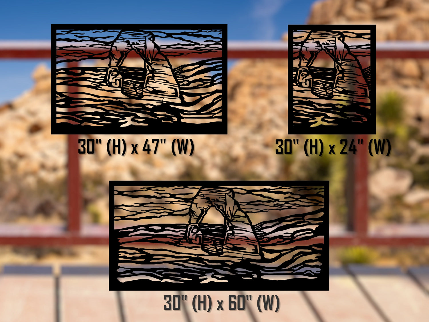 80"x30" - Arches National Park Fence/Gate Panel Insert - Madison Iron and Wood