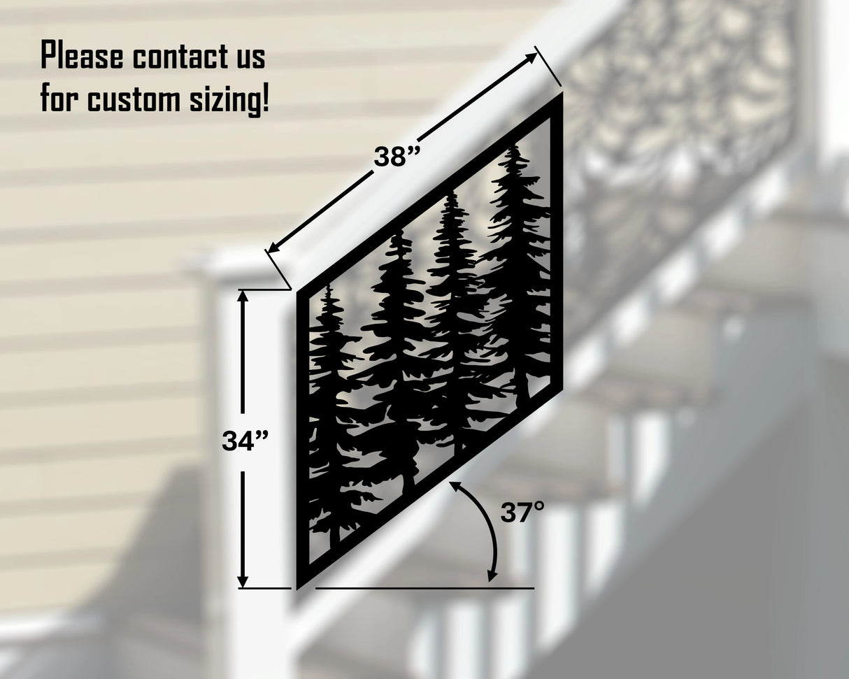 Forest Stair Railing Panel Insert