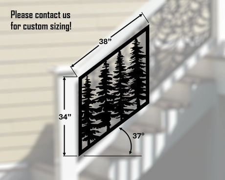 Forest Stair Railing Panel Insert - Madison Iron and Wood