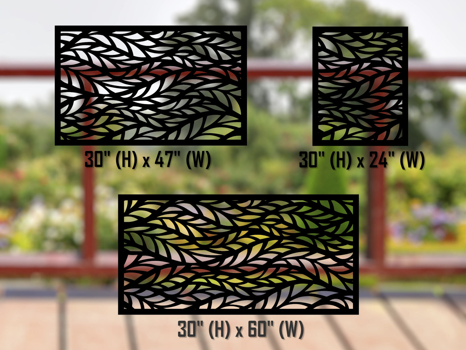 80"x30" - Willow Leaves Fence/Gate Panel Insert - Madison Iron and Wood