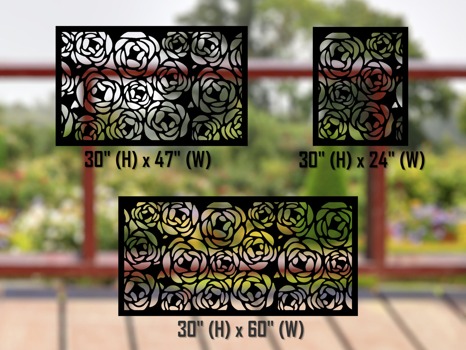 80"x30" - Rose Bush Fence/Gate Panel Insert - Madison Iron and Wood