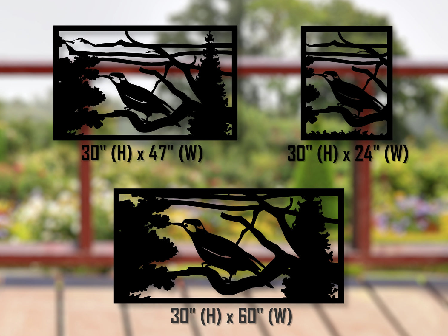 80"x30" - Bird Perching Fence/Gate Panel Insert - Madison Iron and Wood
