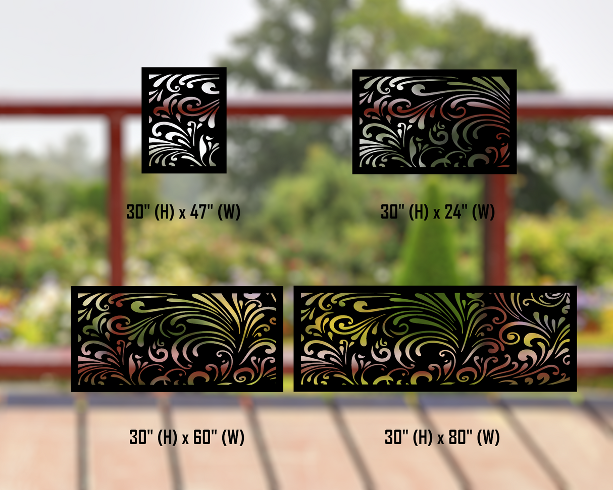 24"x30" - Elegant Scroll Design Fence/Gate Panel Insert